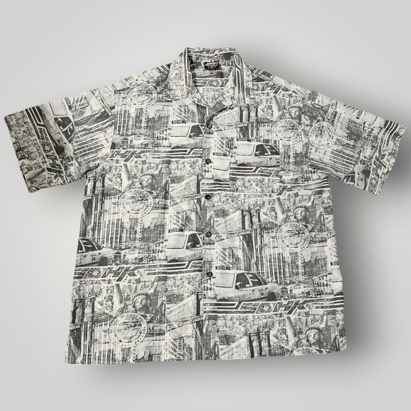 SOHK Other - SOHK Men's XL School Of Hard Knocks New York All Over Print Button Up Shirt